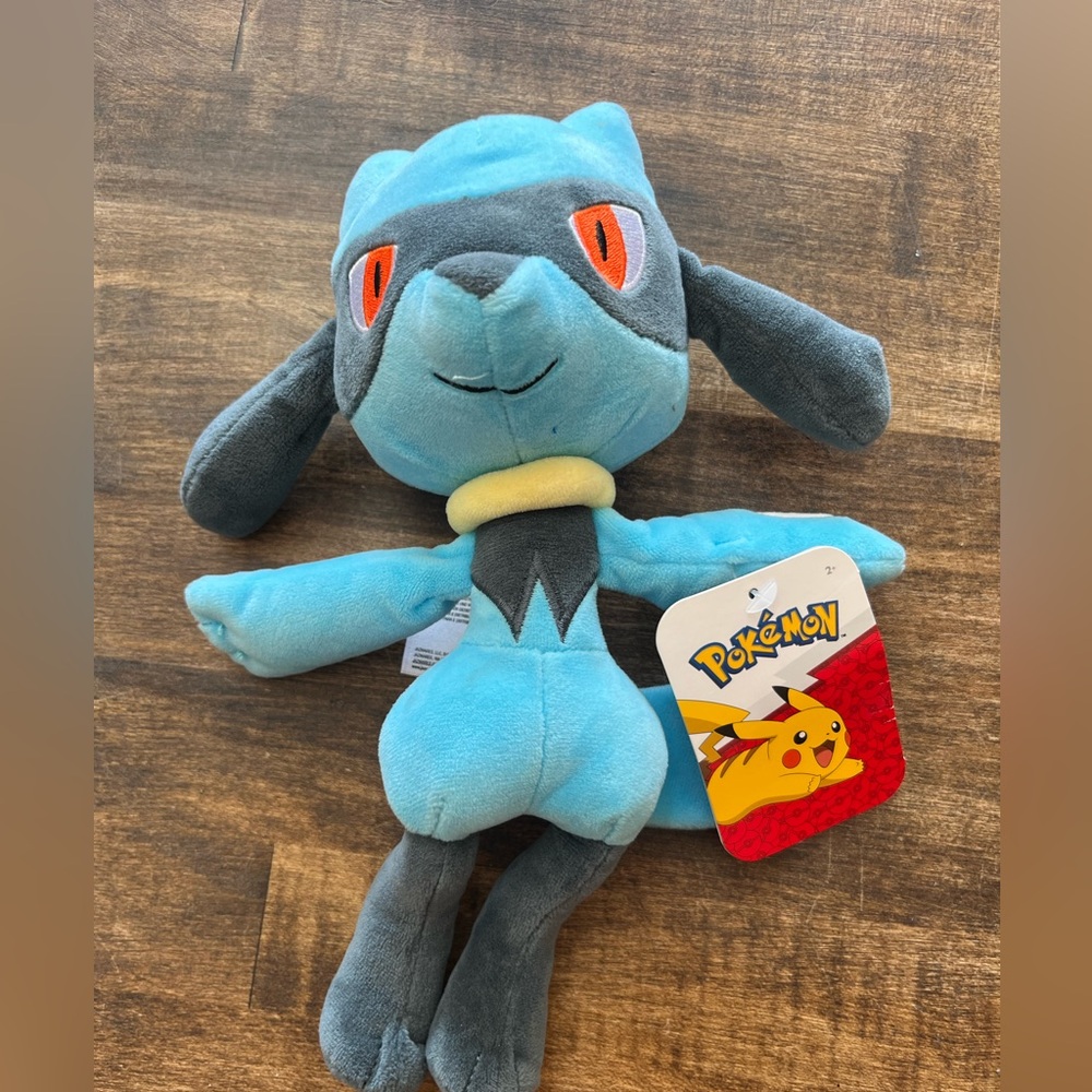 8-inch Jazwares Pokémon Riolu plush toy.